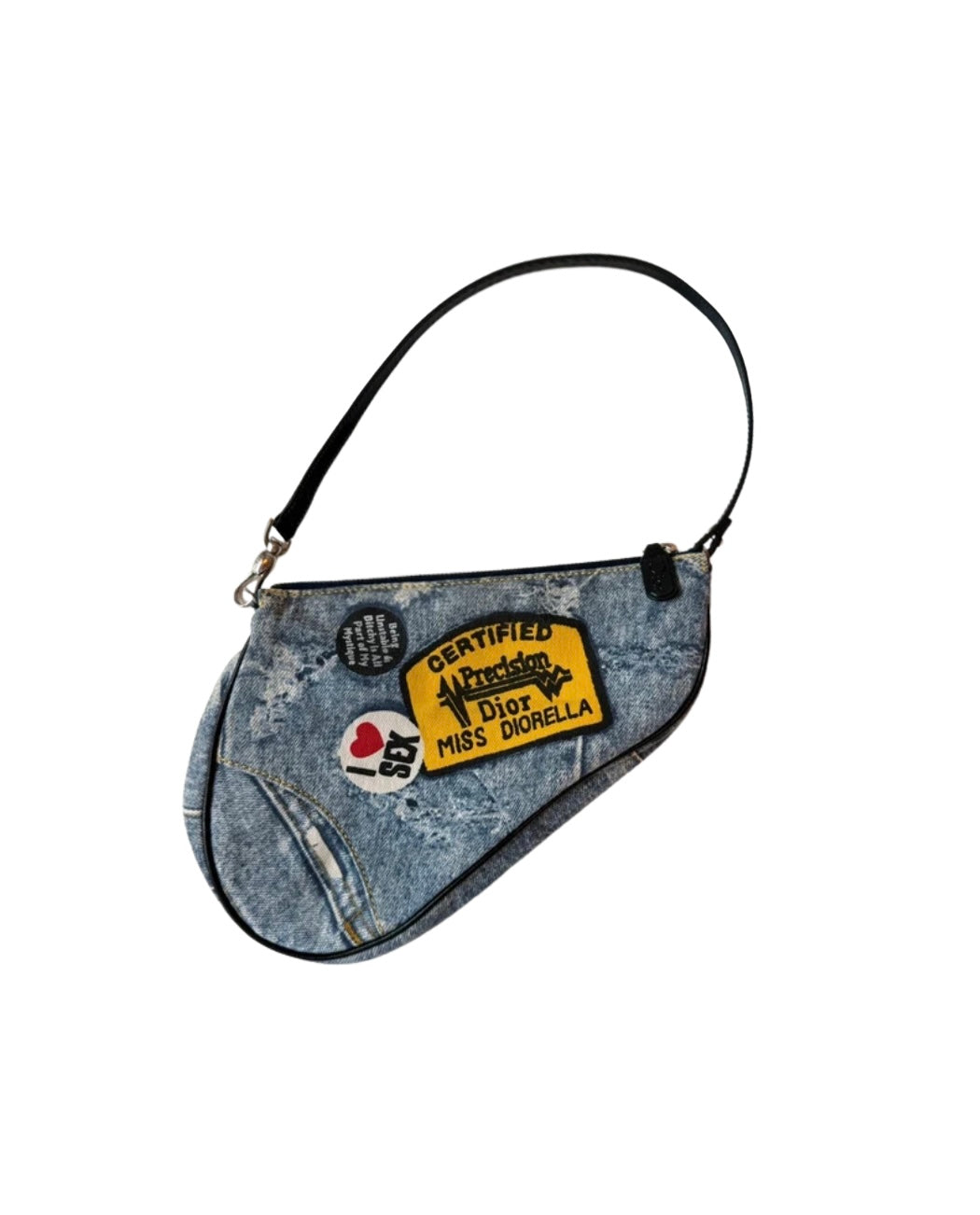 Christian Dior Denim Rebel Saddle Bag