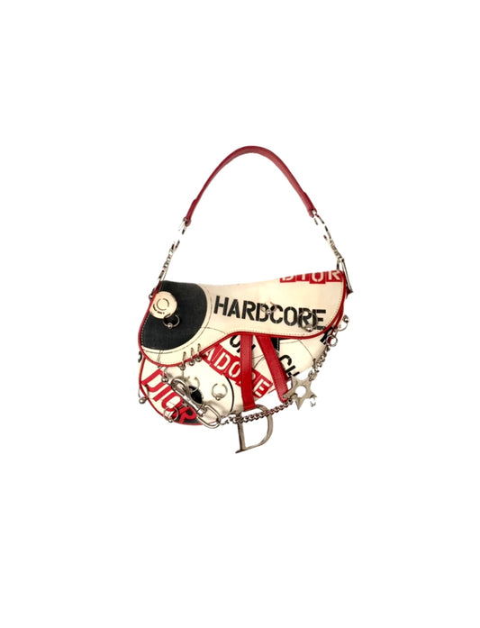 Christian Dior John Galliano 2004 Hardcore Pierced Saddle Bag
