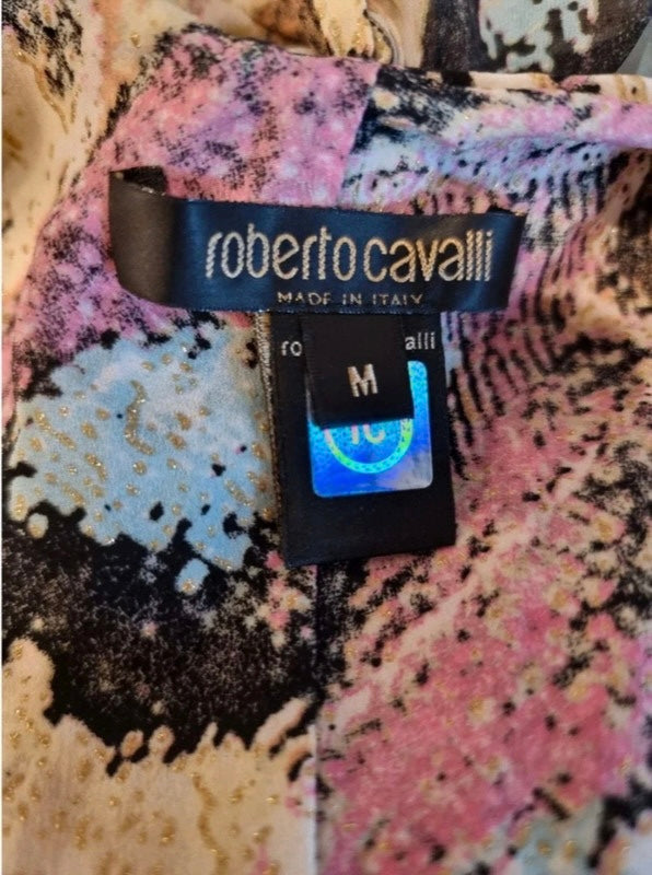 Roberto Cavalli 2003 Multi Print Ruffles Dress