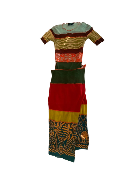 Jean Paul Gaultier S/S 1996 Multi Print Mesh Dress