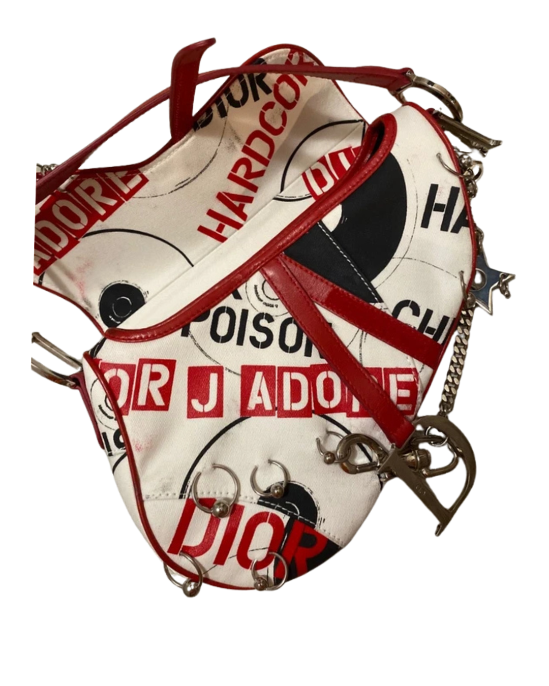Christian Dior John Galliano 2004 Hardcore Pierced Saddle Bag