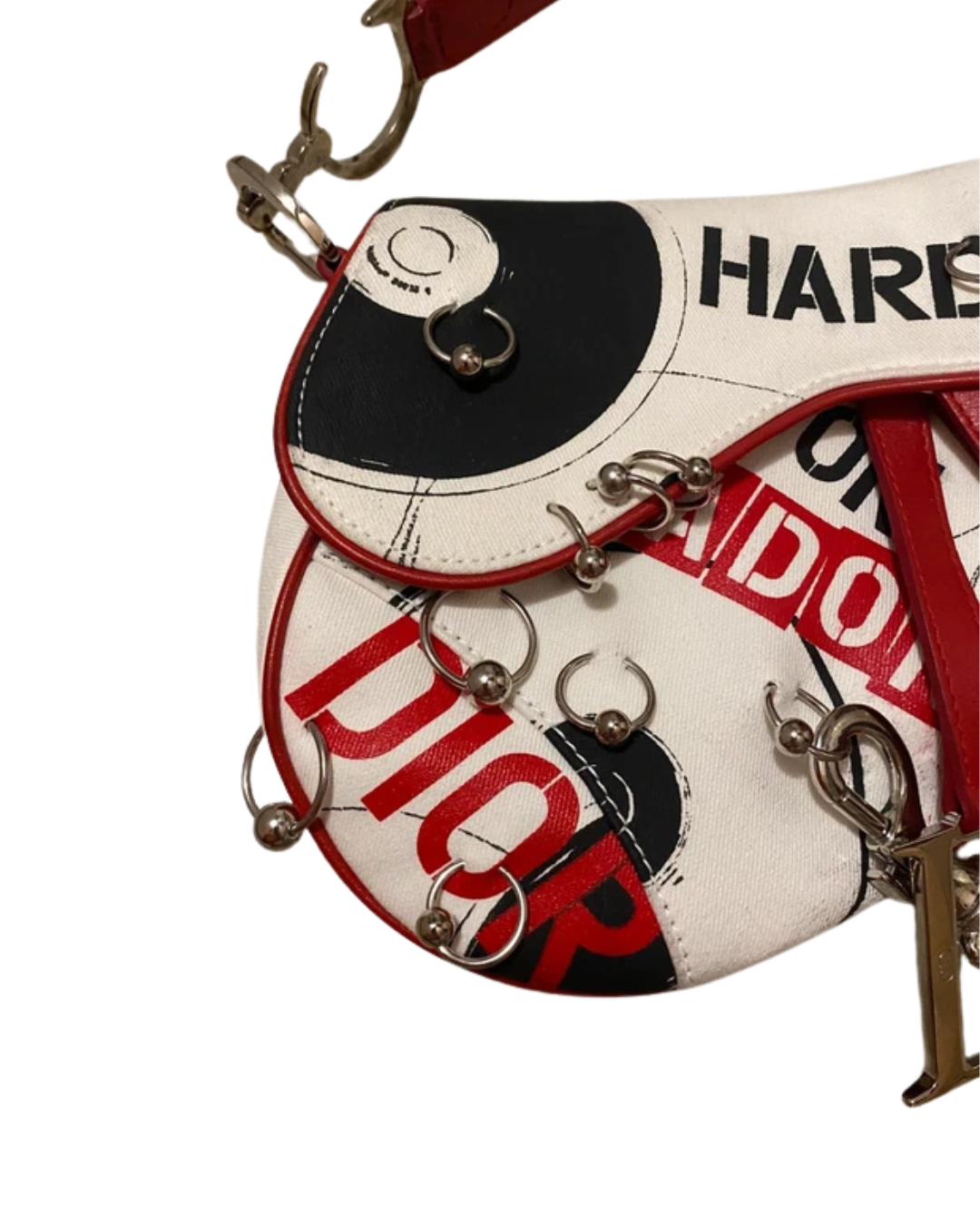 Christian Dior John Galliano 2004 Hardcore Pierced Saddle Bag