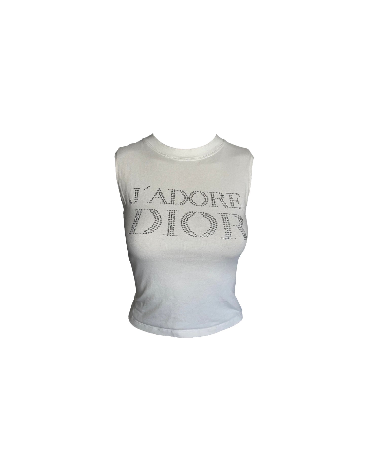 Christian Dior John Galliano J'Adore Crystal White Tank Top