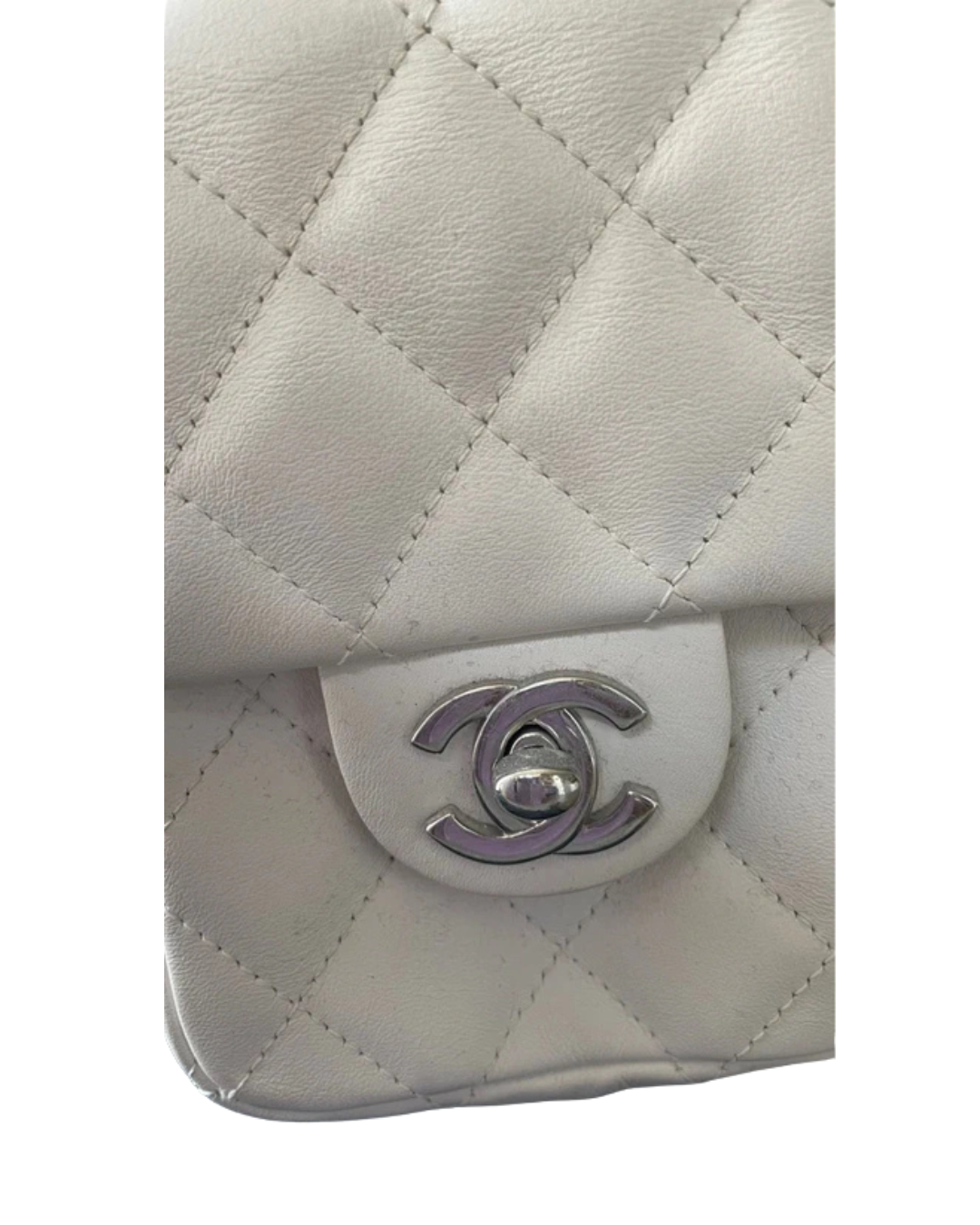 Chanel Cambon Reporter White Leather Python Bag