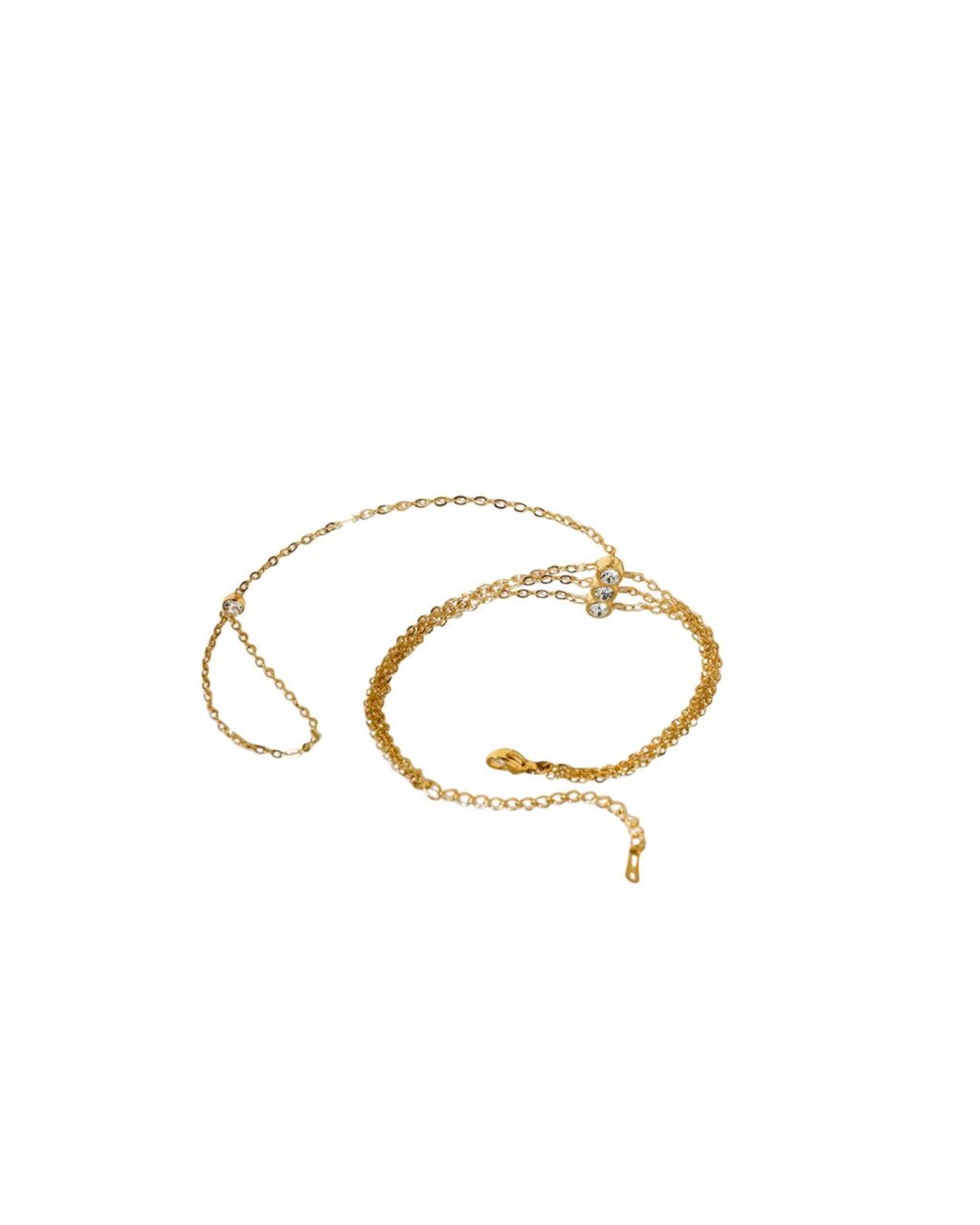CRYSTAL 18K GOLD PLATED HANDCHAIN