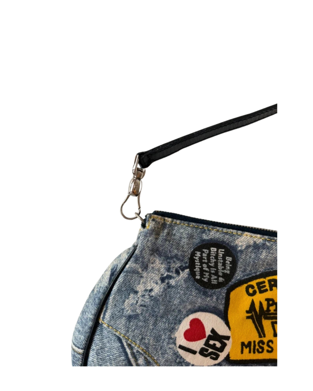 Christian Dior Denim Rebel Saddle Bag