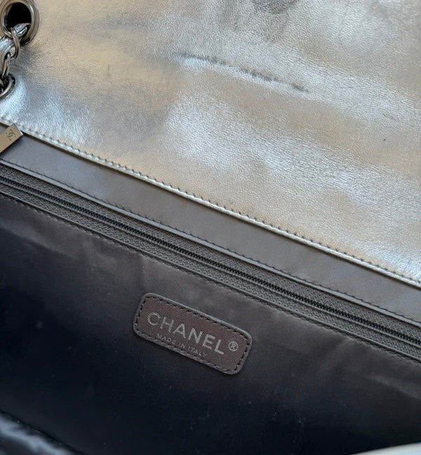 Chanel 2008 Ice Cube Silver Flap Bag