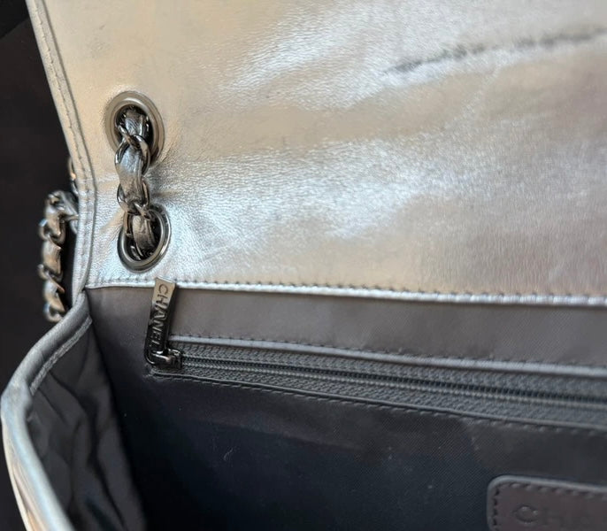 Chanel 2008 Ice Cube Silver Flap Bag