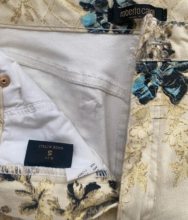 Roberto Cavalli 1998 Floral Bird Pants