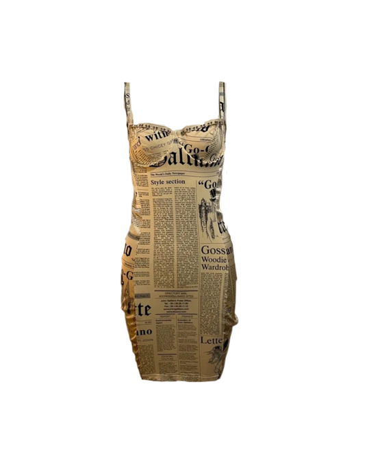 John Galliano Gazette Newspaper SS 2005 Dress