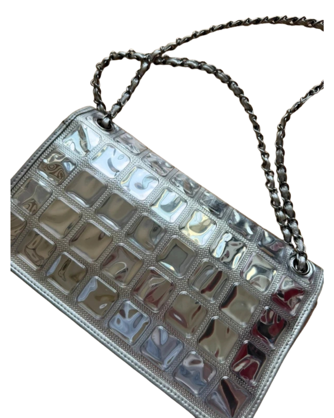 Chanel 2008 Ice Cube Silver Flap Bag