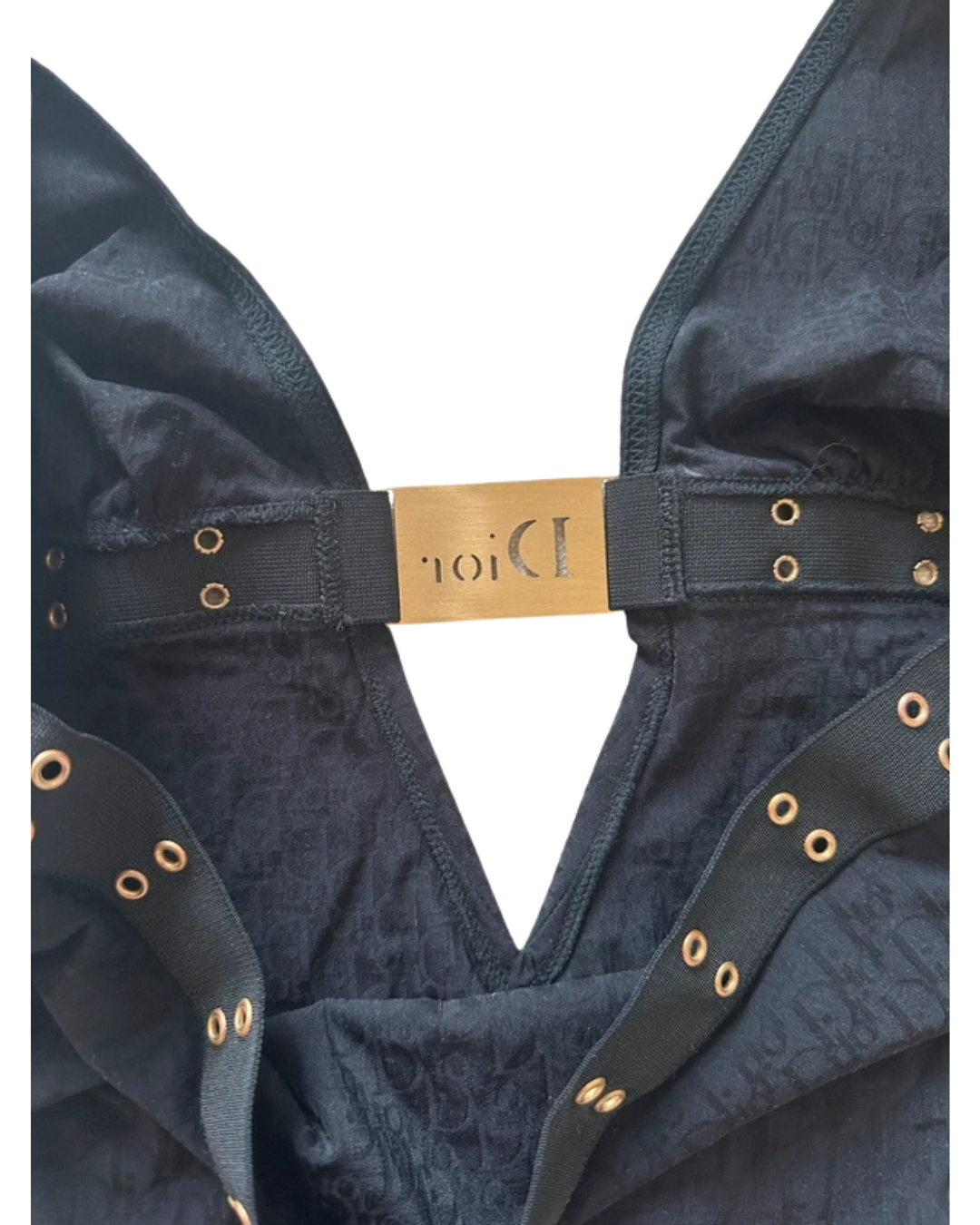 Christian Dior Monogram Buckle Neck-halter Swimsuit