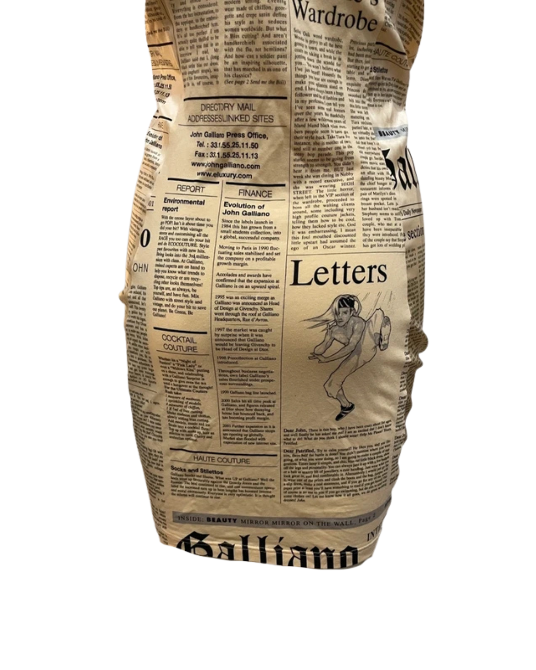 John Galliano Gazette Newspaper SS 2005 Dress