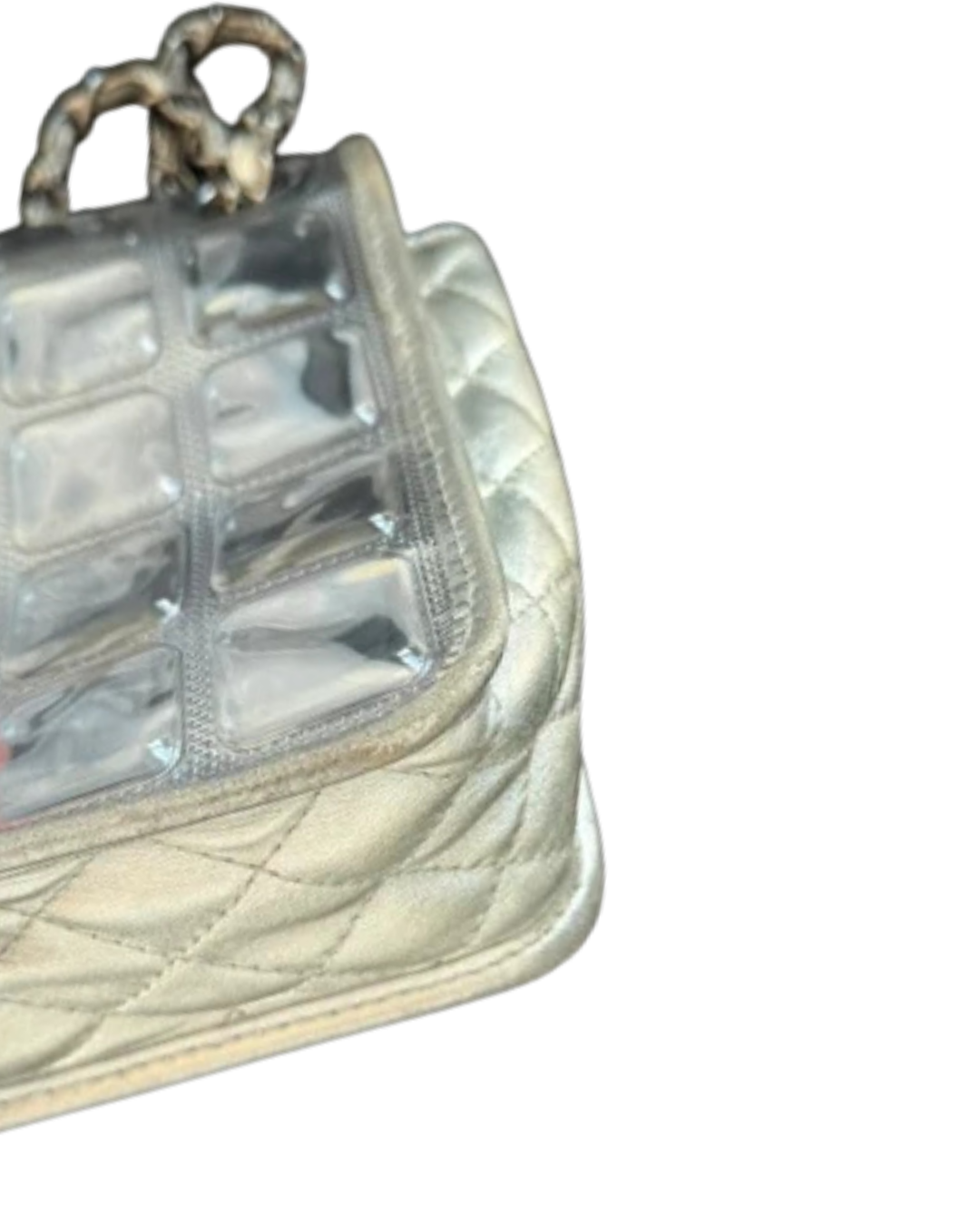 Chanel 2008 Ice Cube Silver Flap Bag