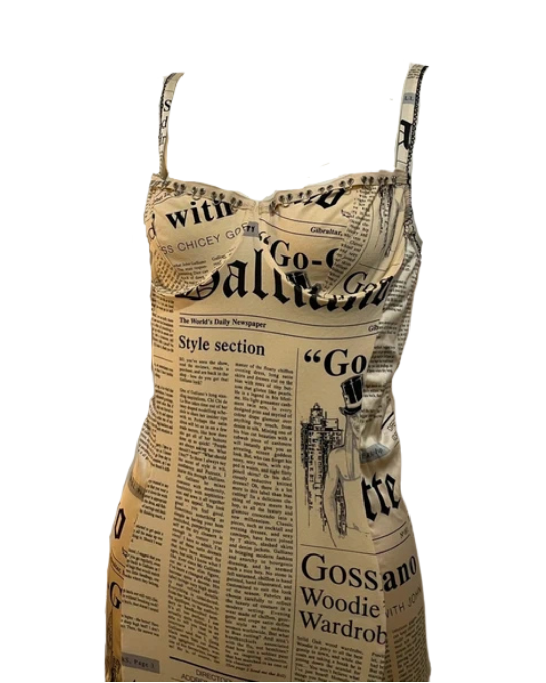 John Galliano Gazette Newspaper SS 2005 Dress