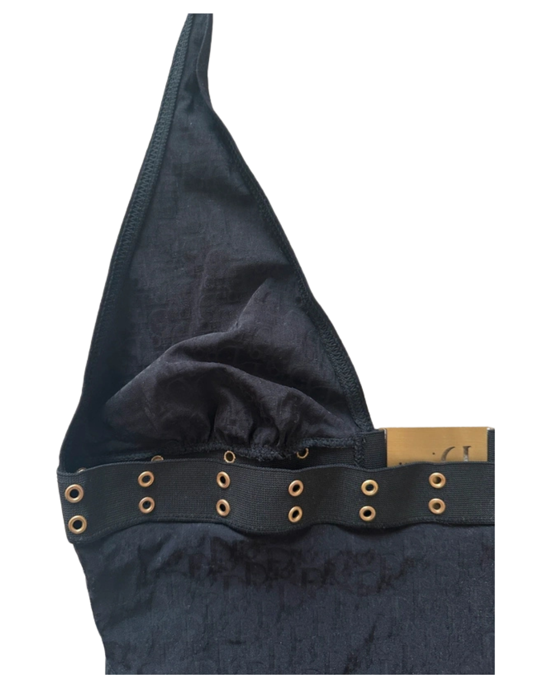Christian Dior Monogram Buckle Neck-halter Swimsuit