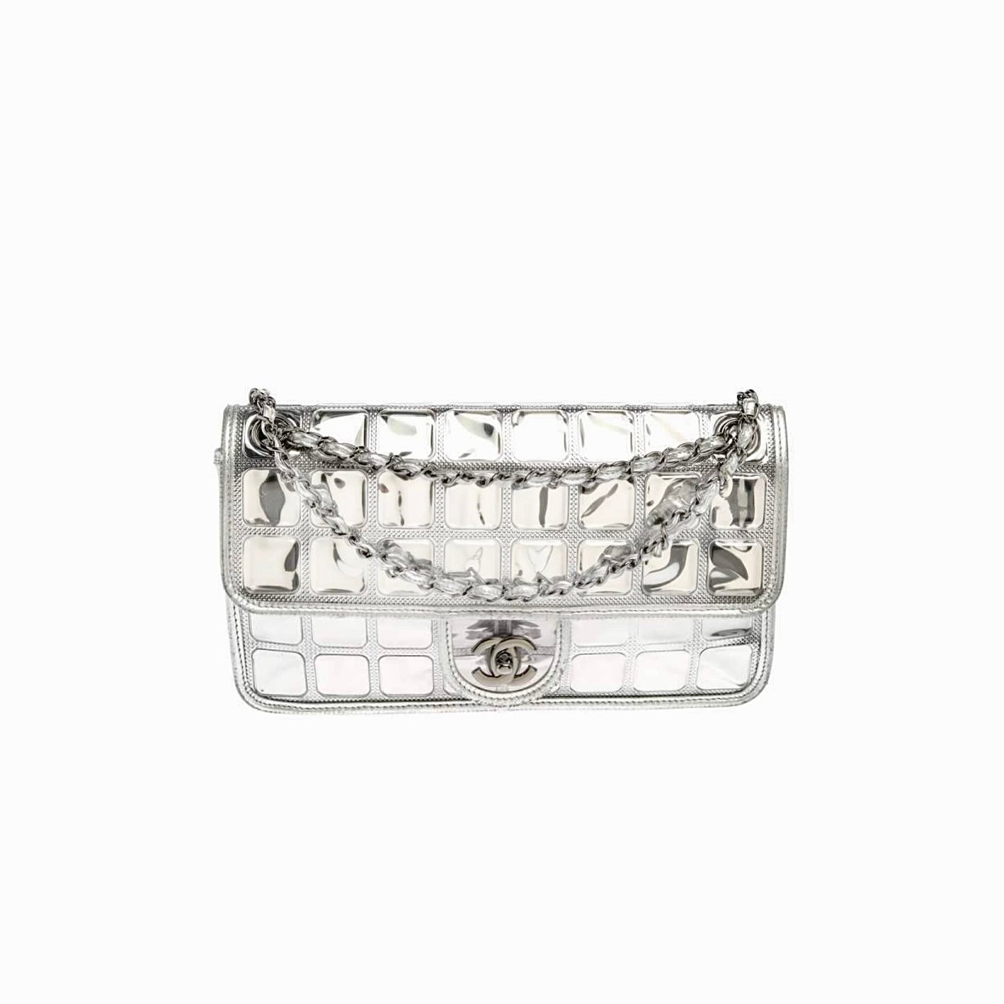 Chanel 2008 Ice Cube Silver Flap Bag
