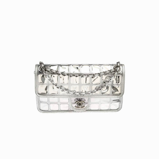 Chanel 2008 Ice Cube Silver Flap Bag