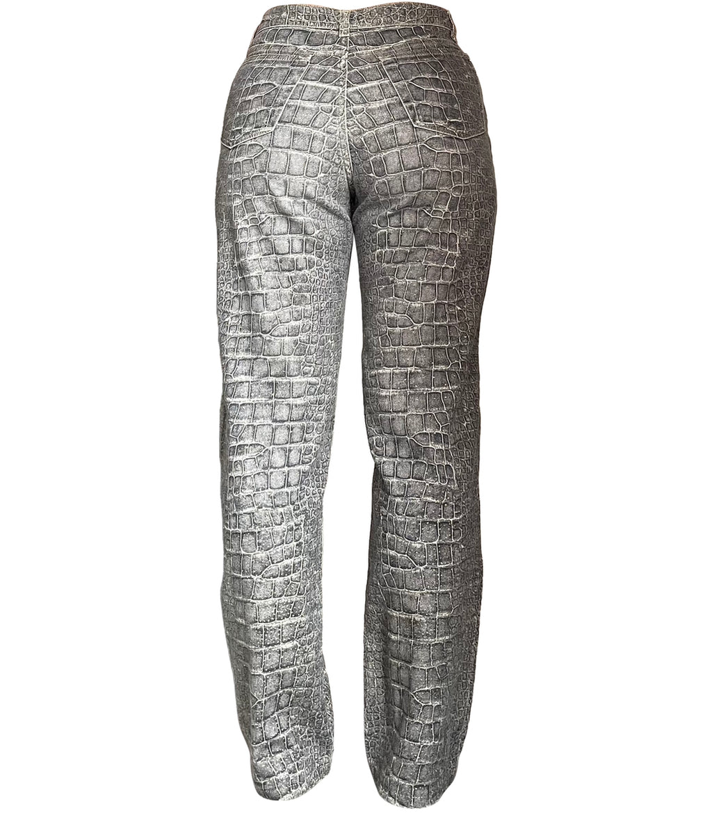 Roberto Cavalli crocodile print bottoms