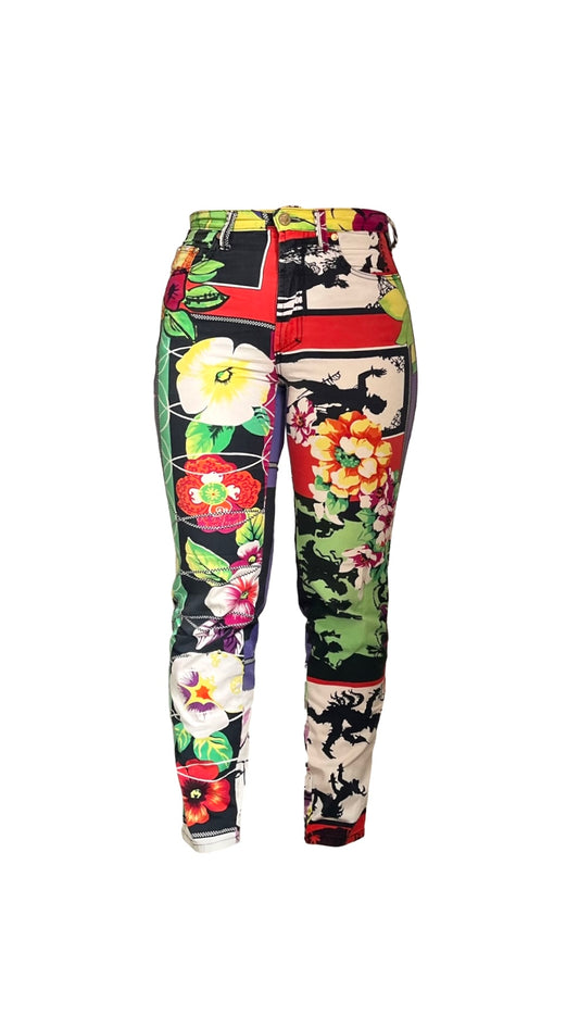 Versace Flower Print Bottoms