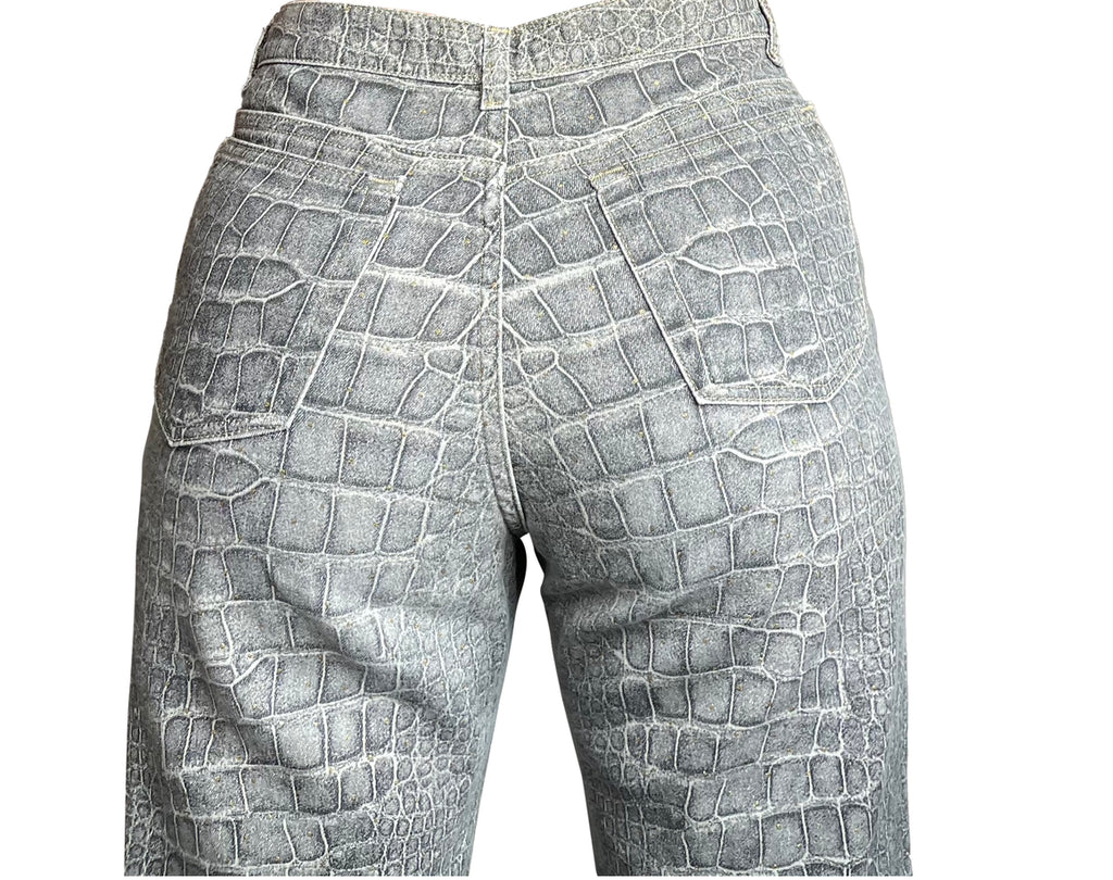 Roberto Cavalli crocodile print bottoms