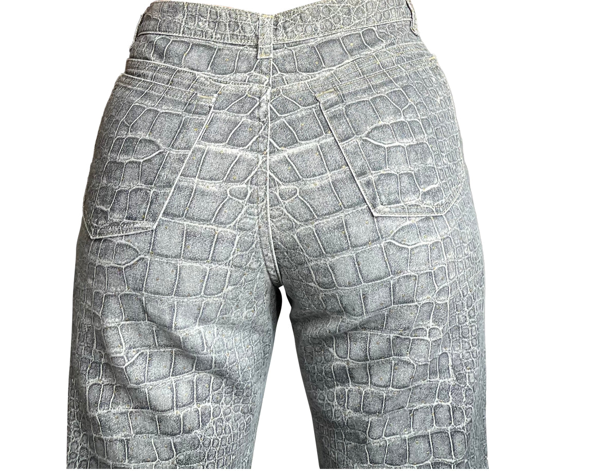 Roberto Cavalli crocodile print bottoms