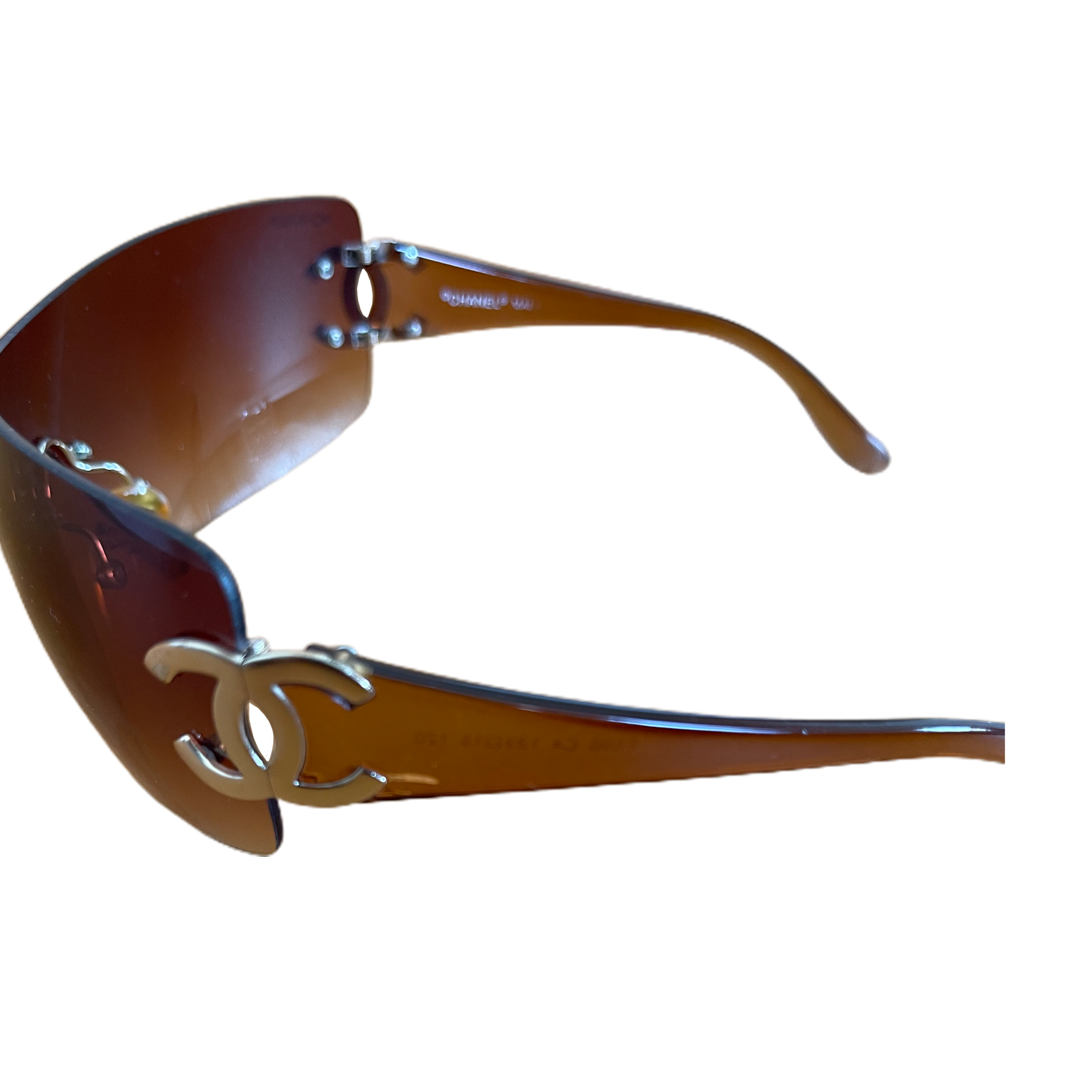 Brown Chanel Sunglasses With Gold CC Logo