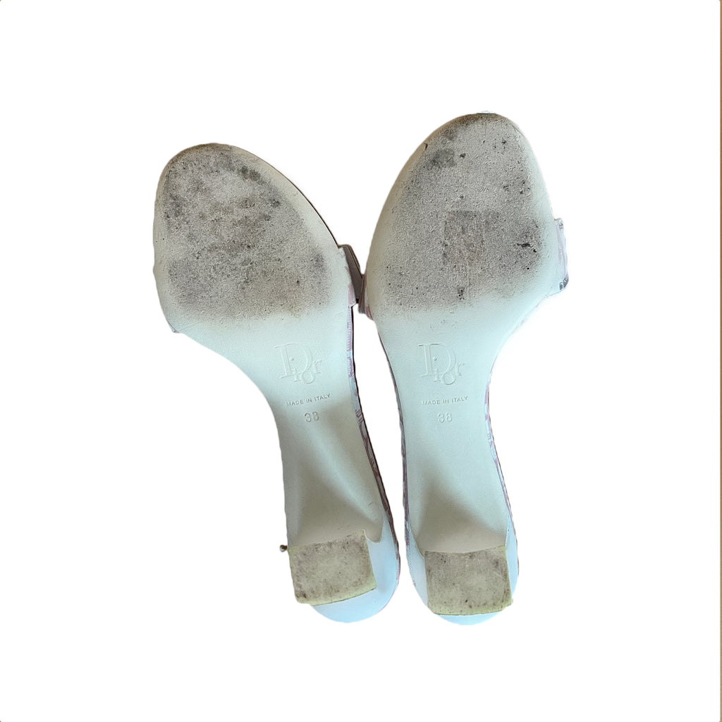 Christian Dior Pink Monogram Mules