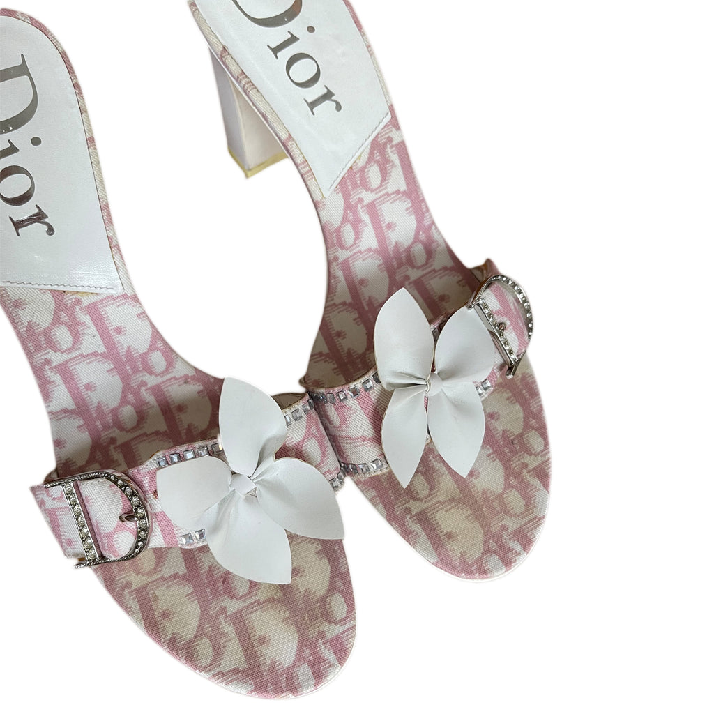 Christian Dior Pink Monogram Mules