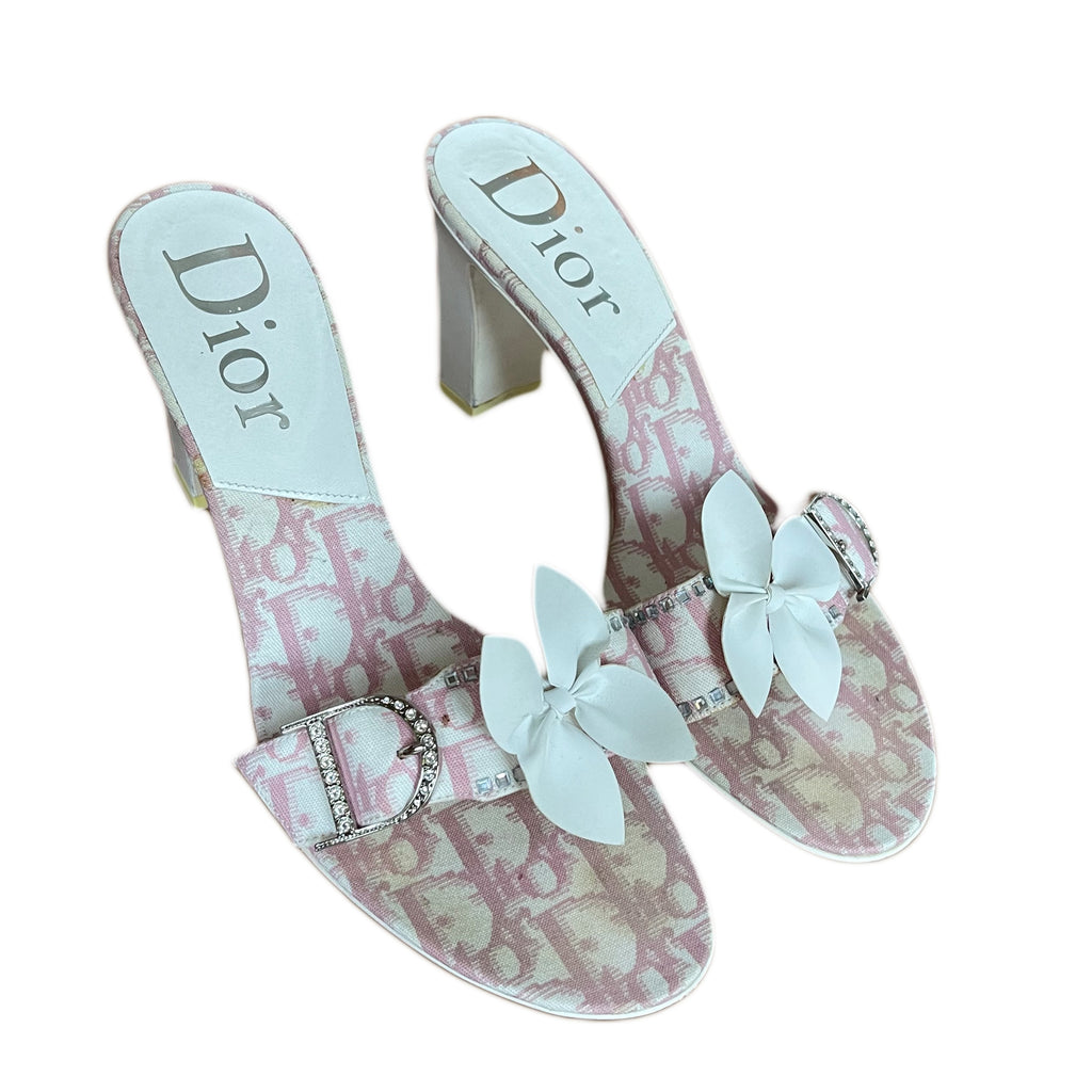 Christian Dior Pink Monogram Mules
