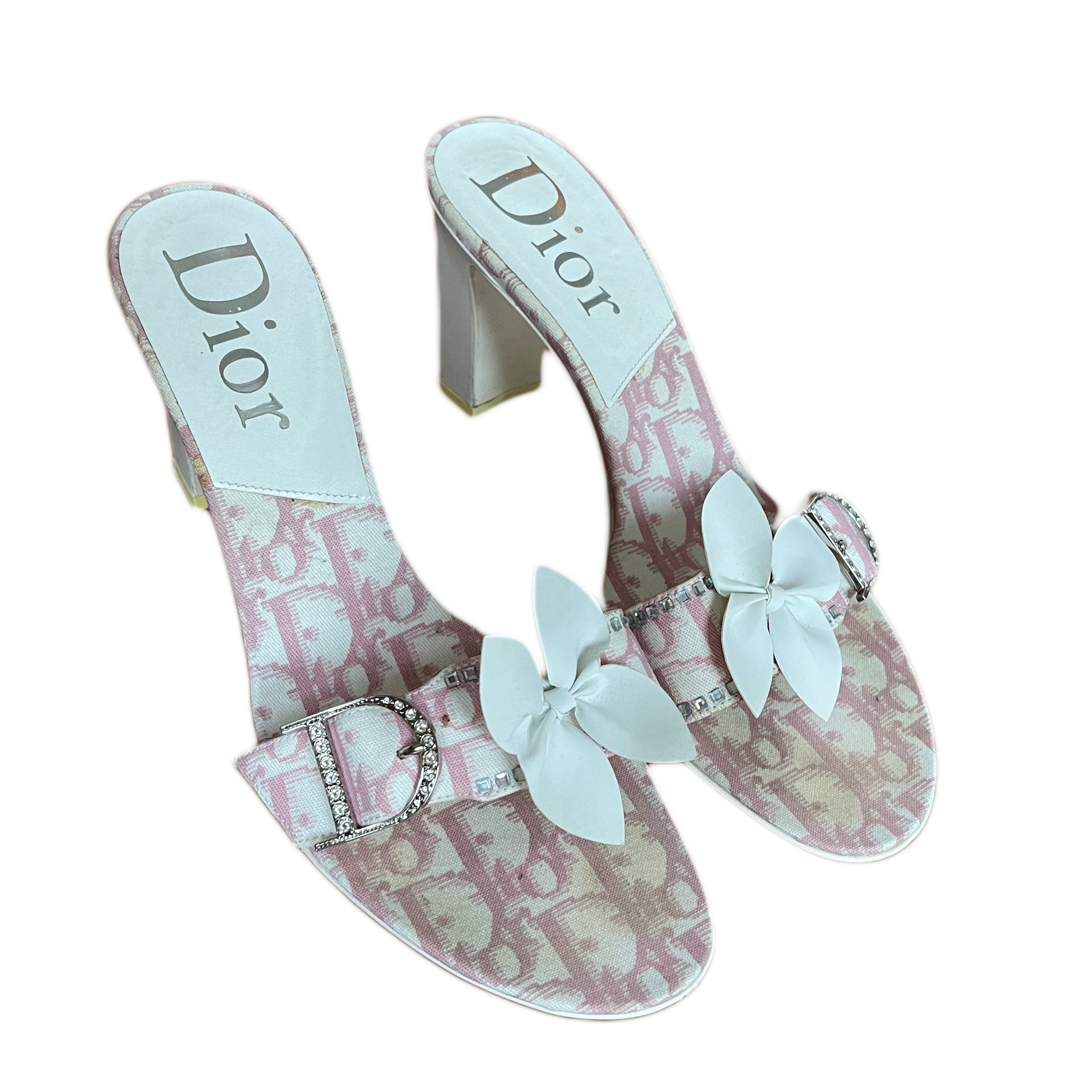 Christian Dior Pink Monogram Mules
