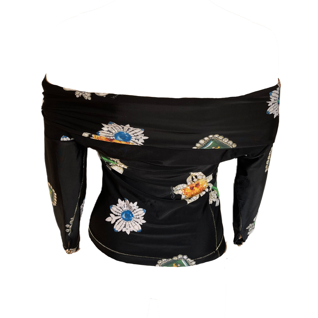 Roberto Cavalli 2002 Jewel Print Top